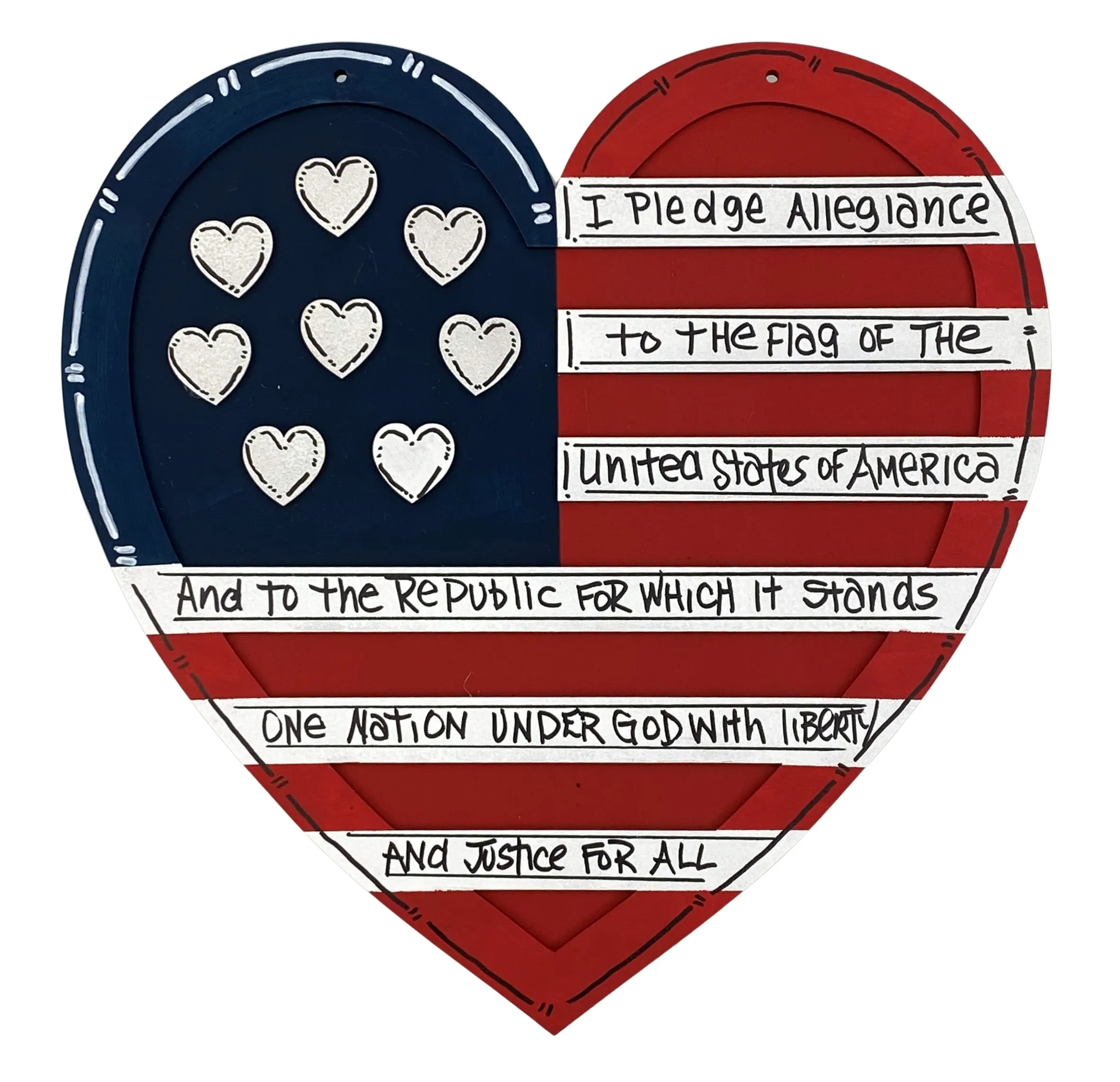 12" Patriotic Heart Frame Board