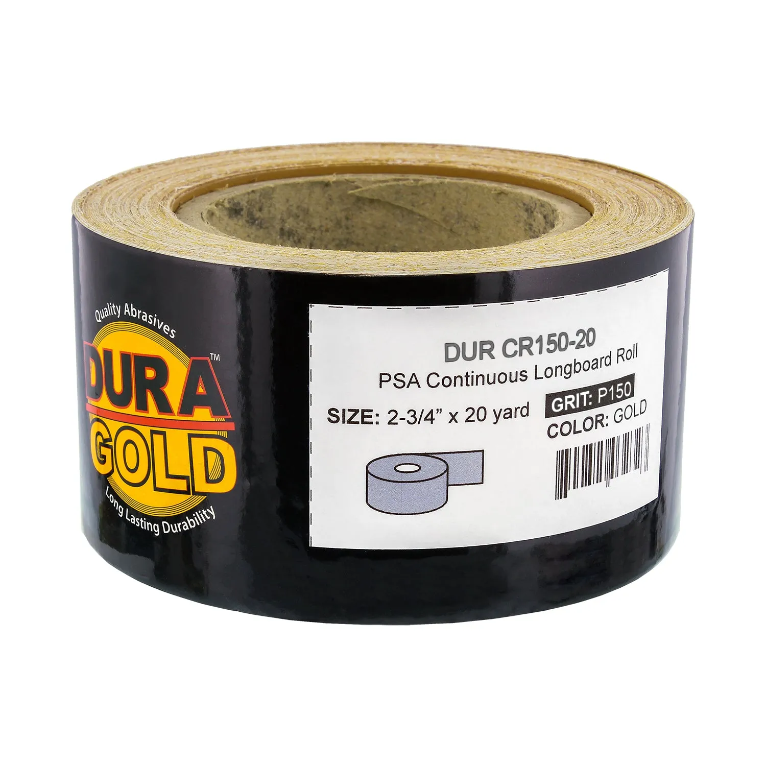 150 Grit Gold - Longboard Continuous Roll PSA Stickyback Self Adhesive Sandpaper 20 Yards Long by 2-3/4" Wide