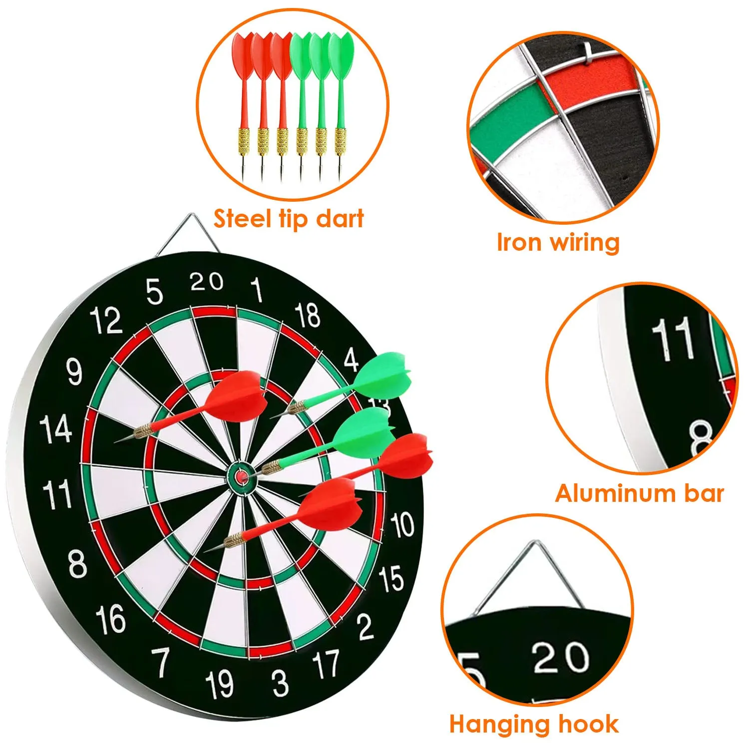 16-Inch Dart Board Game Set