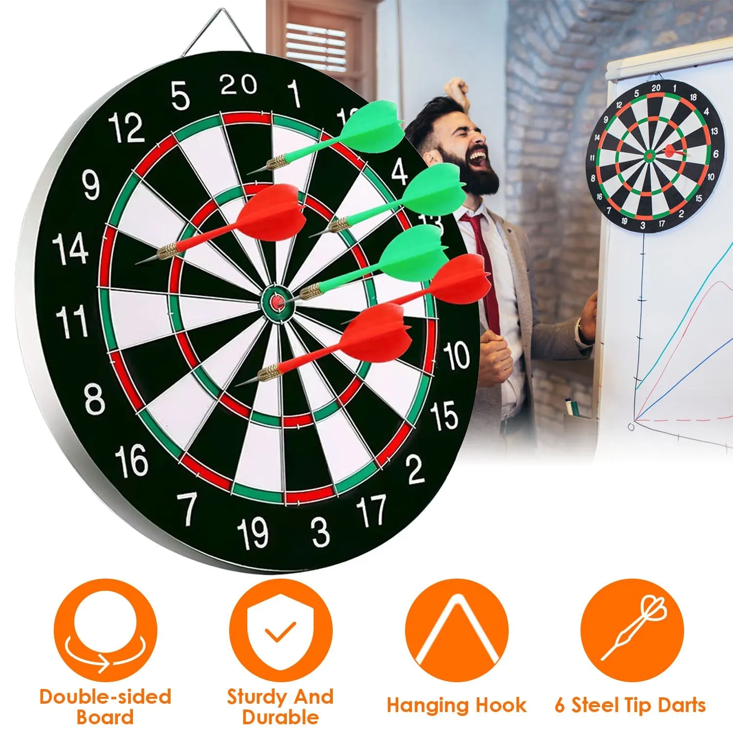 16-Inch Dart Board Game Set