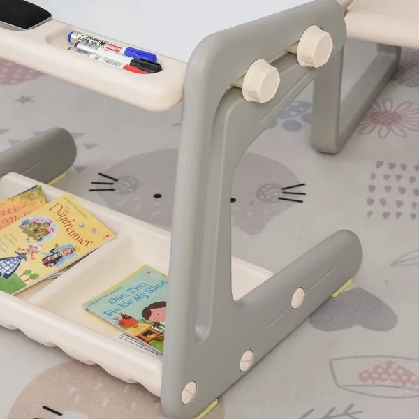 2-in-1 Toddlers Eraser Board Table And Chair Set