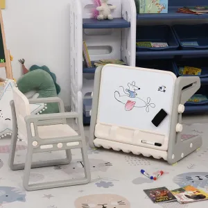 2-in-1 Toddlers Eraser Board Table And Chair Set