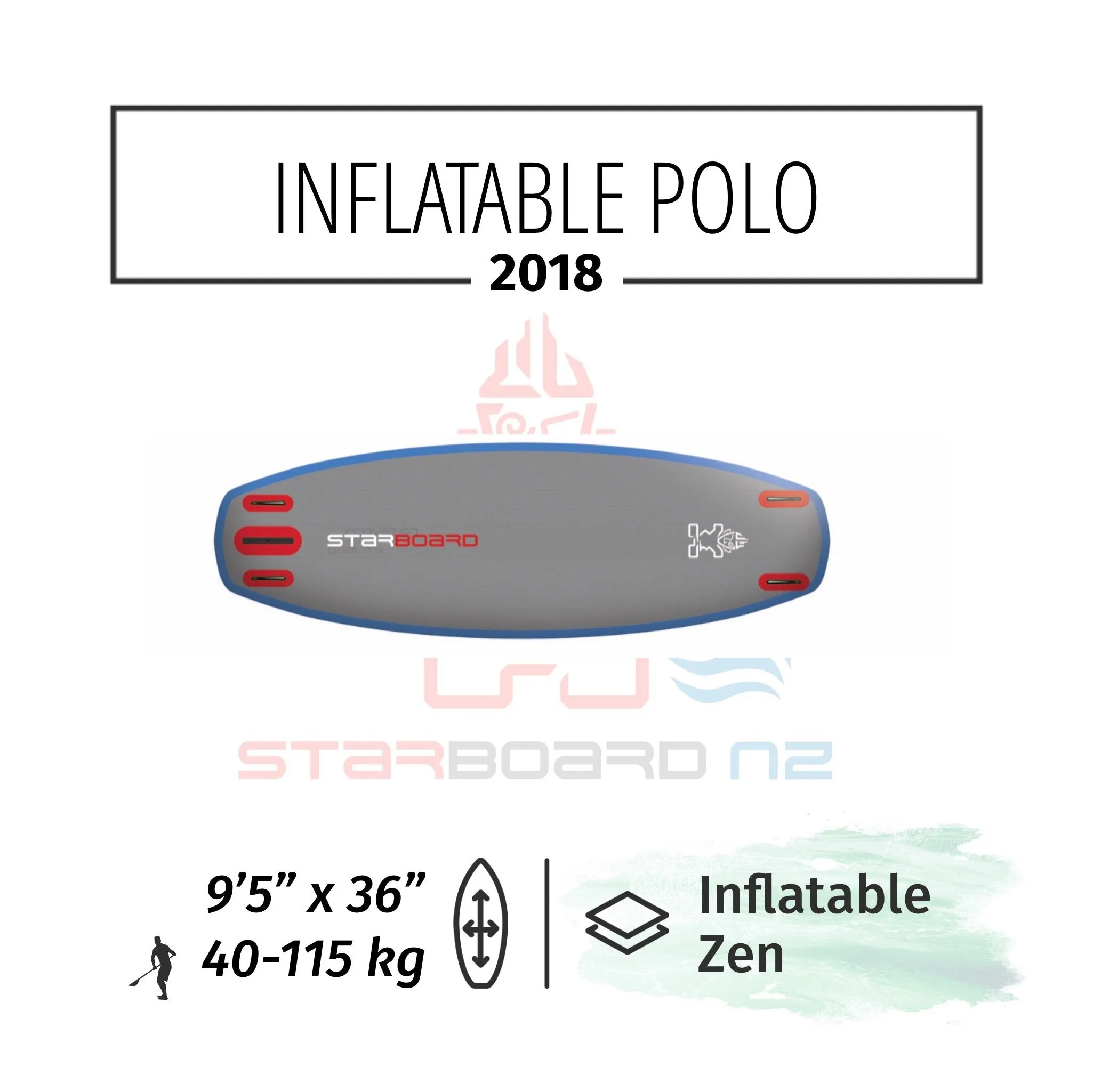 2018 INFLATABLE SUP 9'5"x36"x4.75" SUP POLO