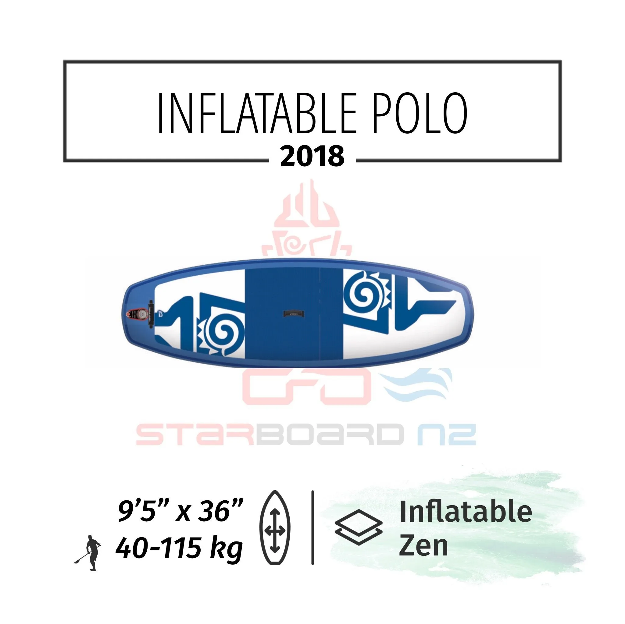 2018 INFLATABLE SUP 9'5"x36"x4.75" SUP POLO