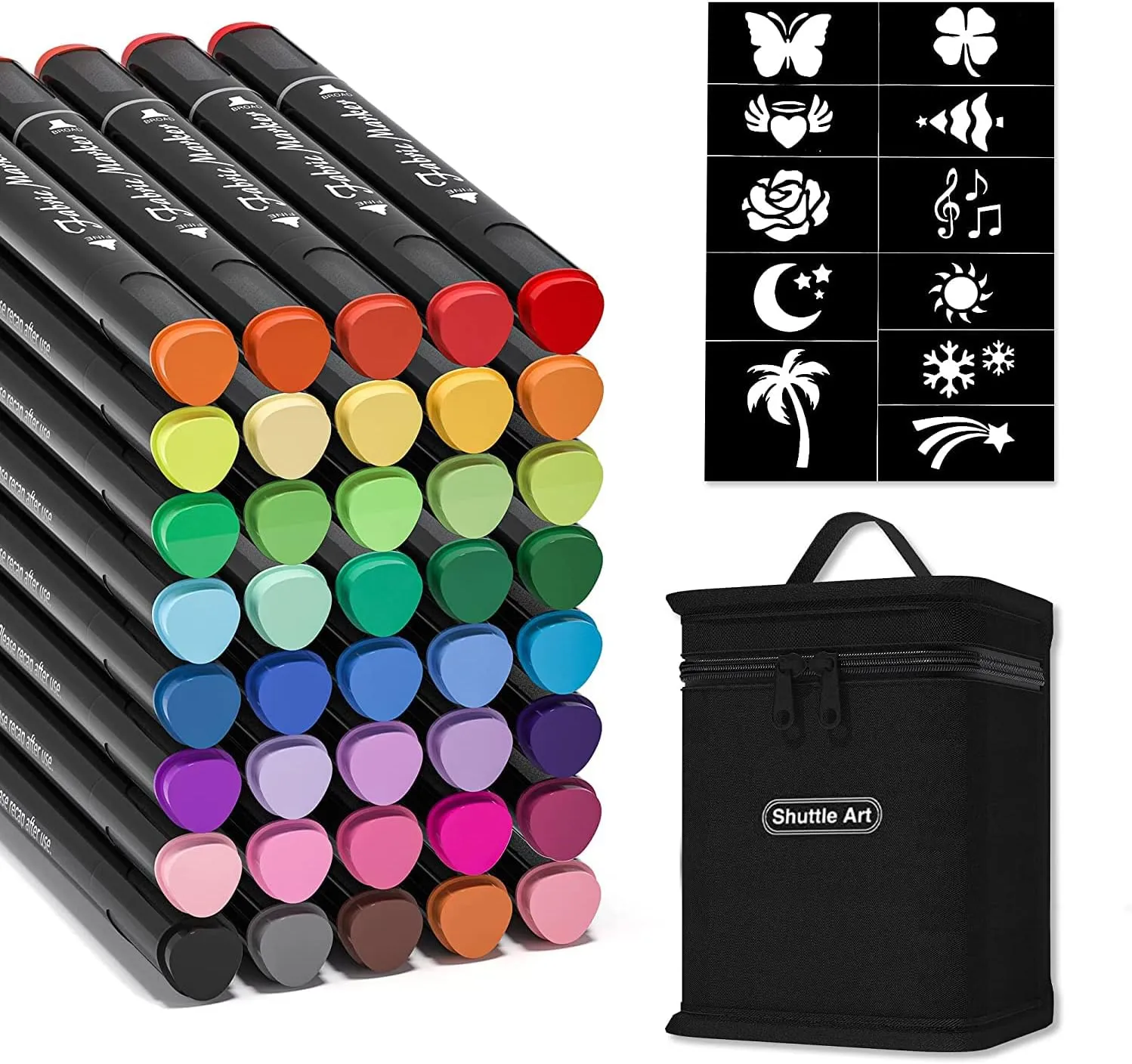 40 Colors Dual Tip Fabric Markers No Bleed Child Safe