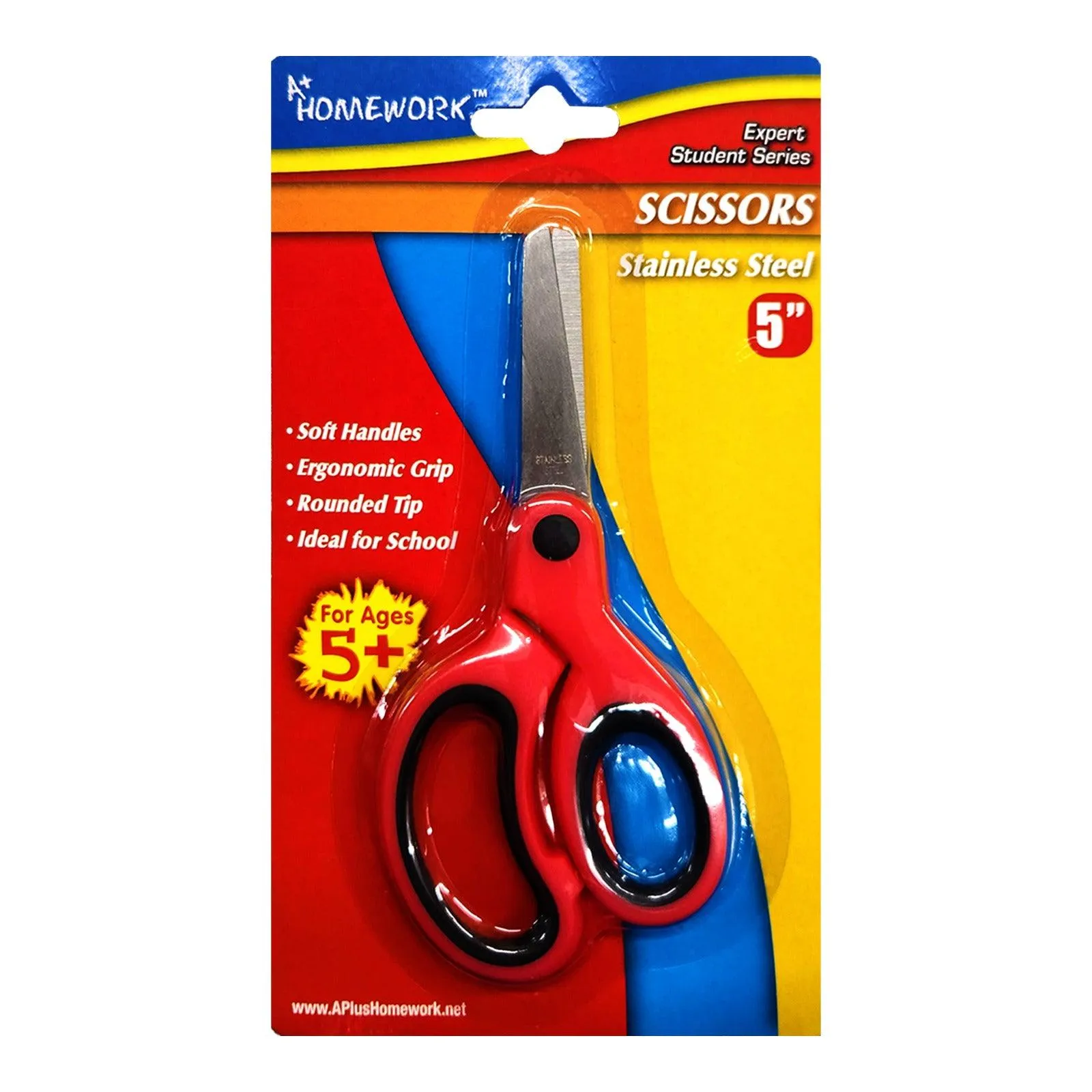 A  Homework Round Tip Stainless Steel Scissors 5"