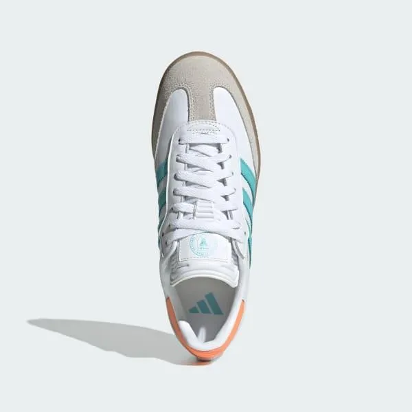 Adidas Men's Samba Inter Miami CF Indoor Soccer Shoes - White / Easy Mint / Gum