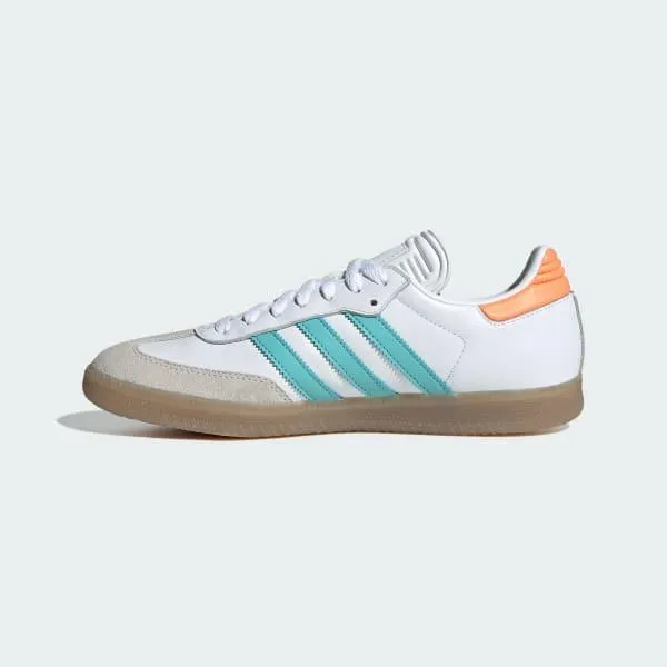 Adidas Men's Samba Inter Miami CF Indoor Soccer Shoes - White / Easy Mint / Gum