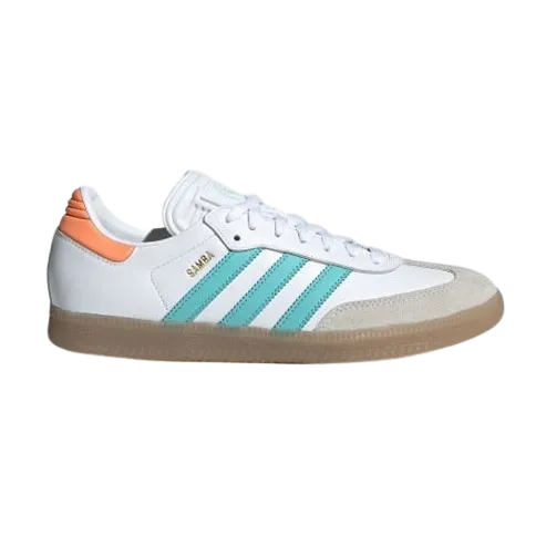 Adidas Men's Samba Inter Miami CF Indoor Soccer Shoes - White / Easy Mint / Gum