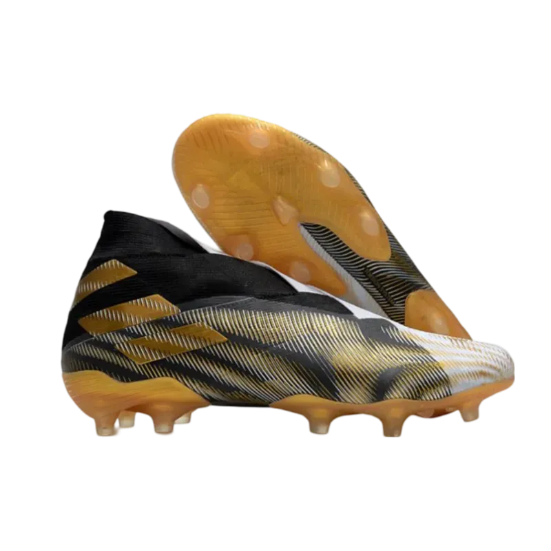 Adidas Nemeziz 19  FG White Gold Black - Goatkits Boots