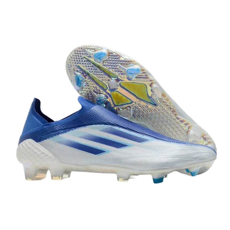 Adidas X Speedflow  FG White Blue - Goatkits Boots