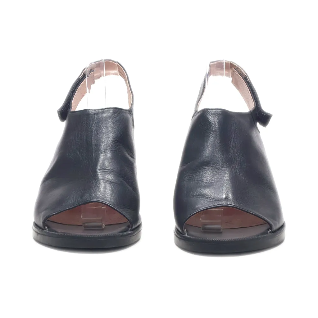 Agashu High-Heel Shoes Leather Black Colour For Women