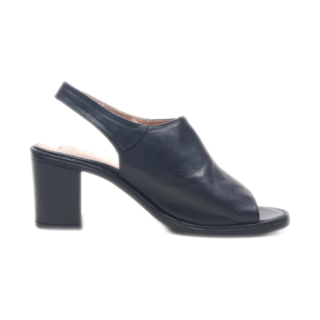 Agashu High-Heel Shoes Leather Black Colour For Women