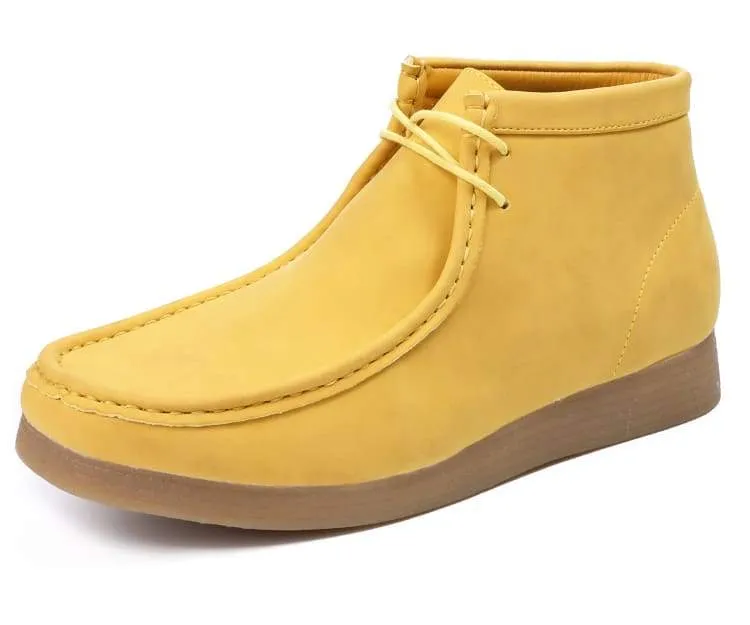 Amali Wallabee Boot Style Men's Mustard Yellow Suede High Top Shoes