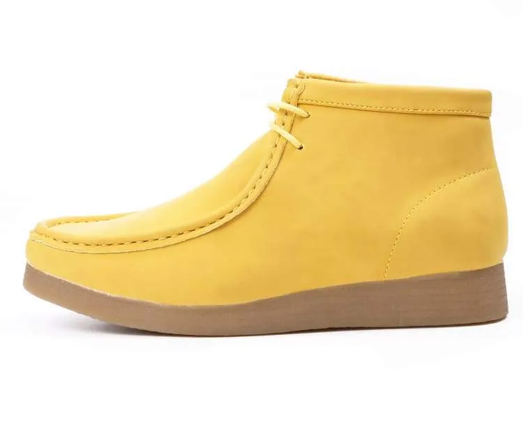 Amali Wallabee Boot Style Men's Mustard Yellow Suede High Top Shoes