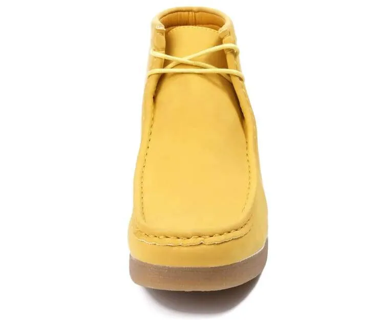 Amali Wallabee Boot Style Men's Mustard Yellow Suede High Top Shoes