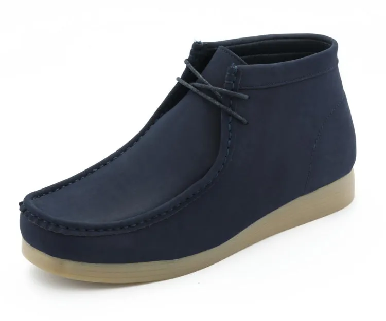 Amali Wallabee Boot Style Men's Navy Blue Suede High Top Shoes