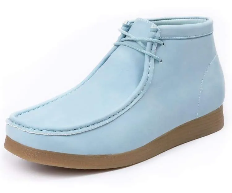 Amali Wallabee Boot Style Men's Sky Blue Suede High Top Shoes