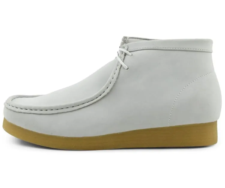 Amali Wallabee Boot Style Men's White Suede High Top Shoes