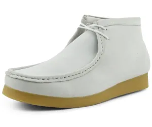 Amali Wallabee Boot Style Men's White Suede High Top Shoes