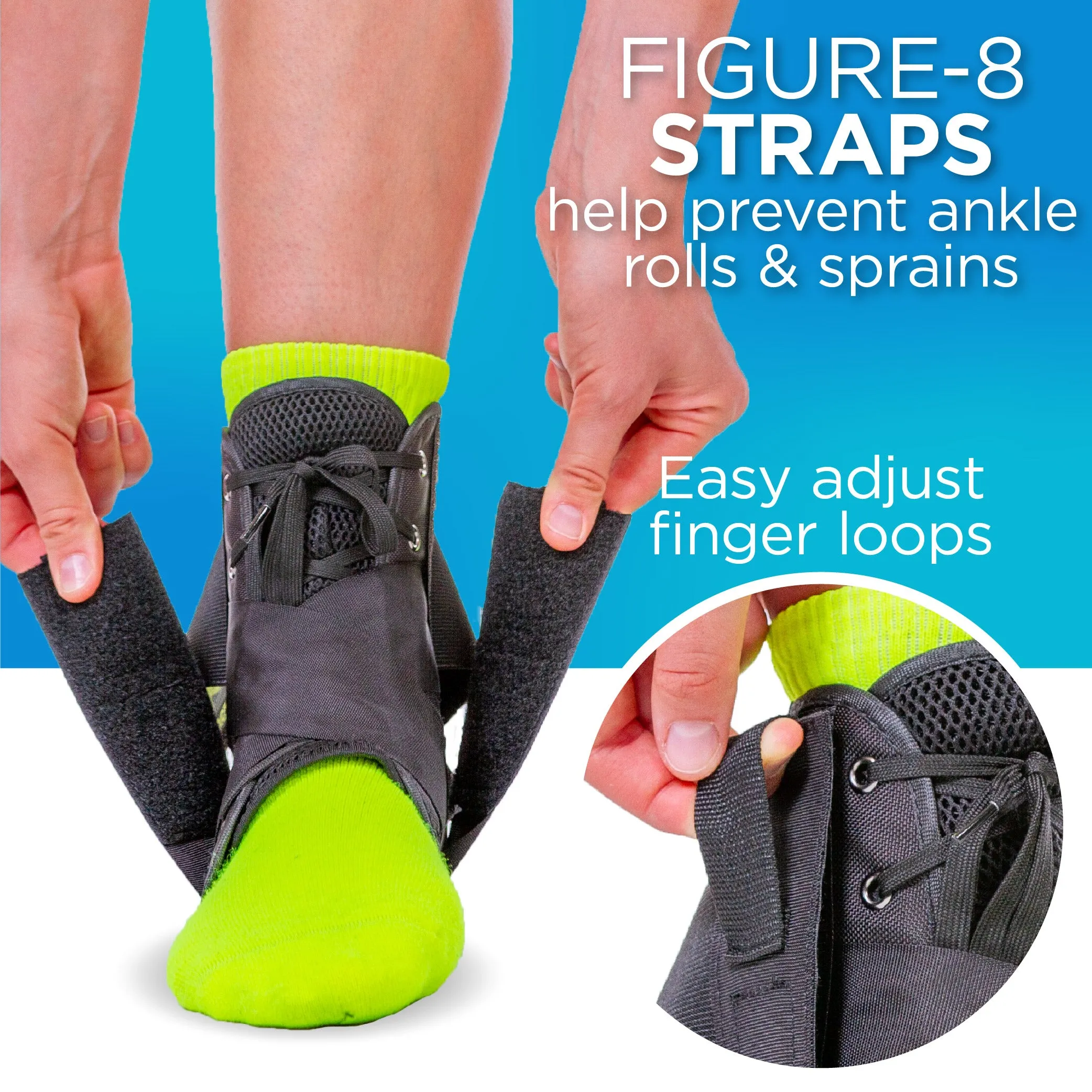 Ankle Arthritis Brace | Lateral Pain, High Sprain, Instability, Rolled or Twisted Tie Up Lace Support