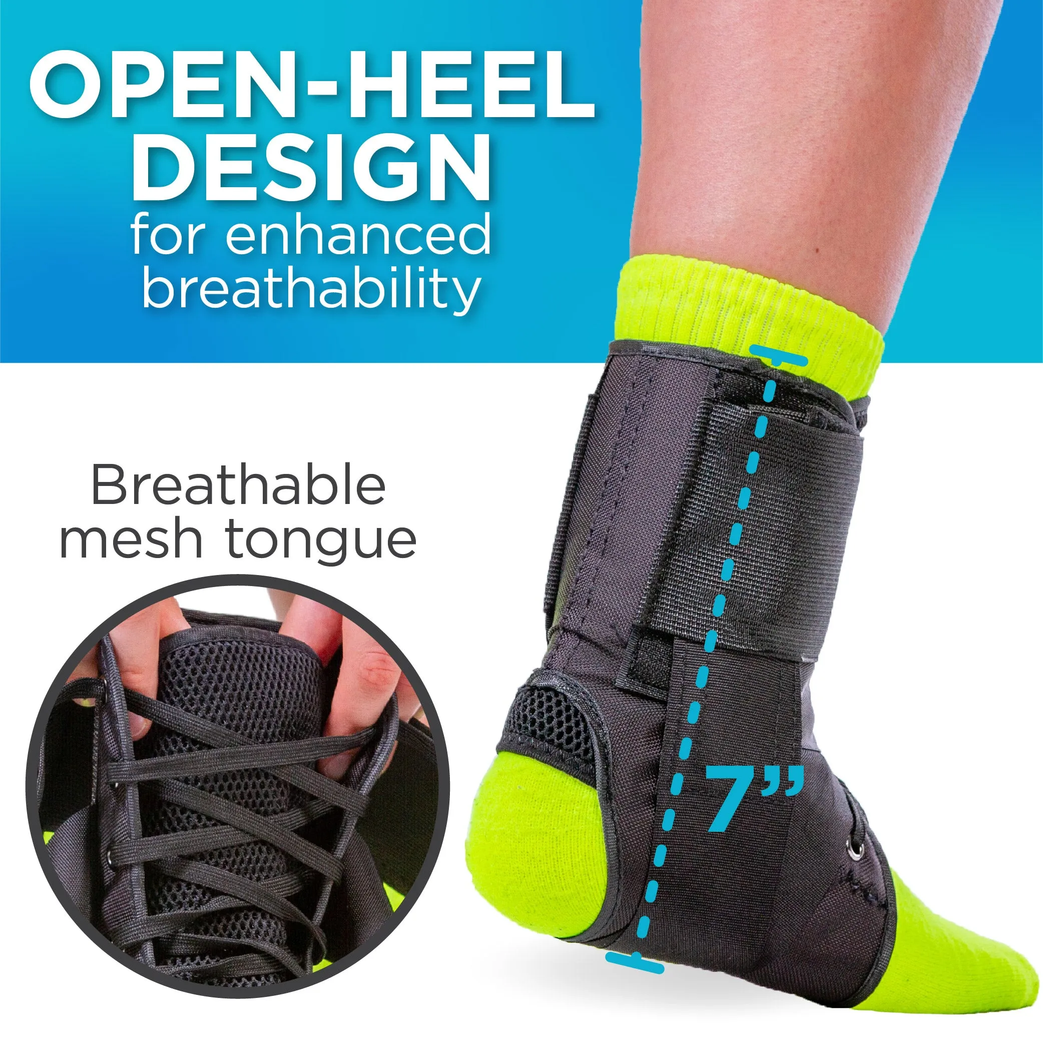 Ankle Arthritis Brace | Lateral Pain, High Sprain, Instability, Rolled or Twisted Tie Up Lace Support