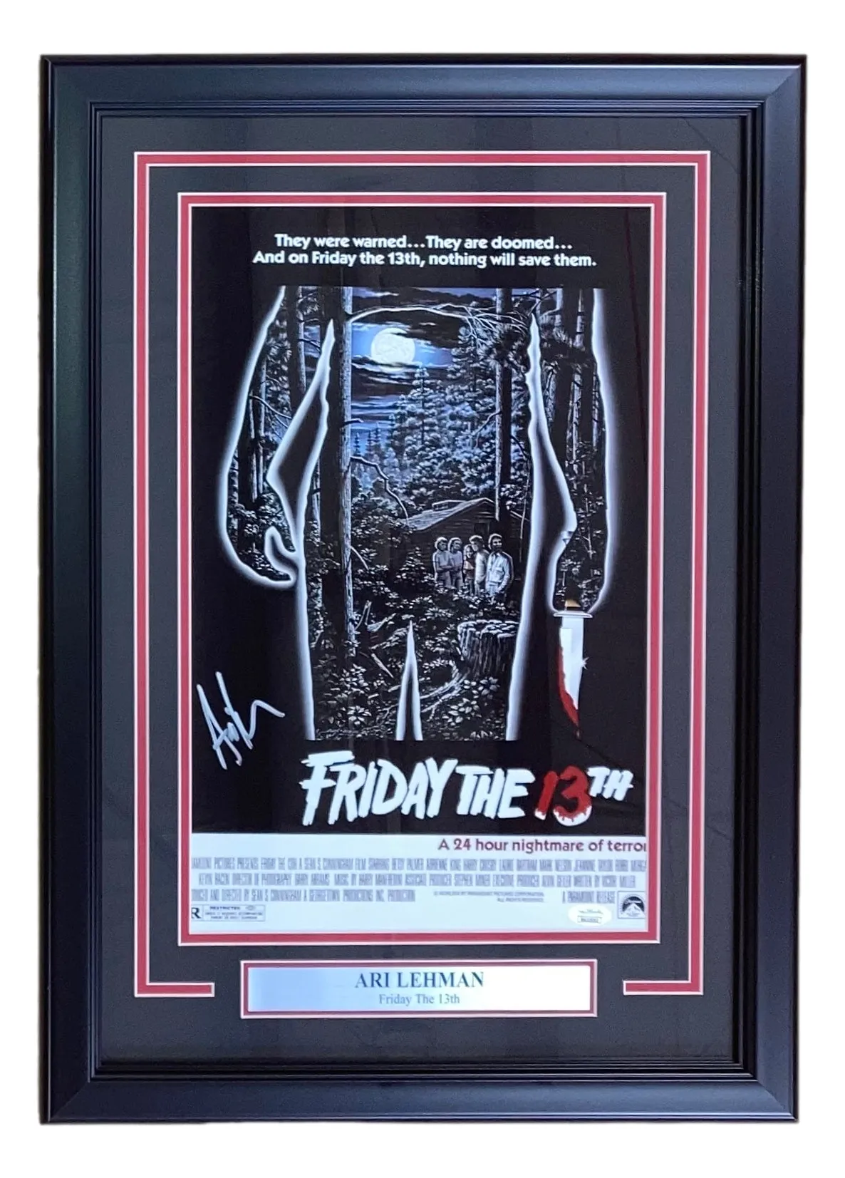 Ari Lehman Signed Framed Friday The 13th 11x17 Poster Photo JSA ITP