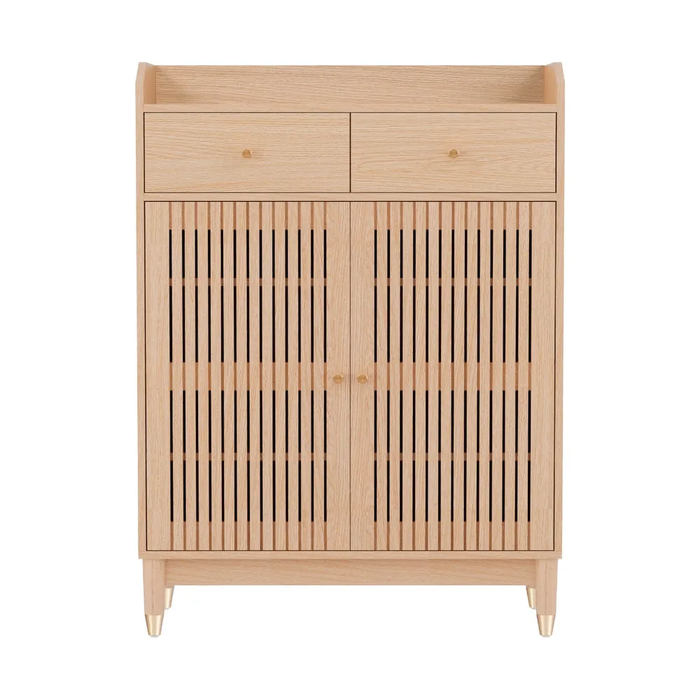 Artiss Shoe Rack Cabinet 4-Tier 16 Pairs Pine