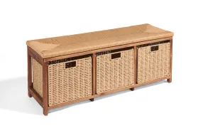 Badger Basket Kid's Storage Bench with Woven Top and Baskets