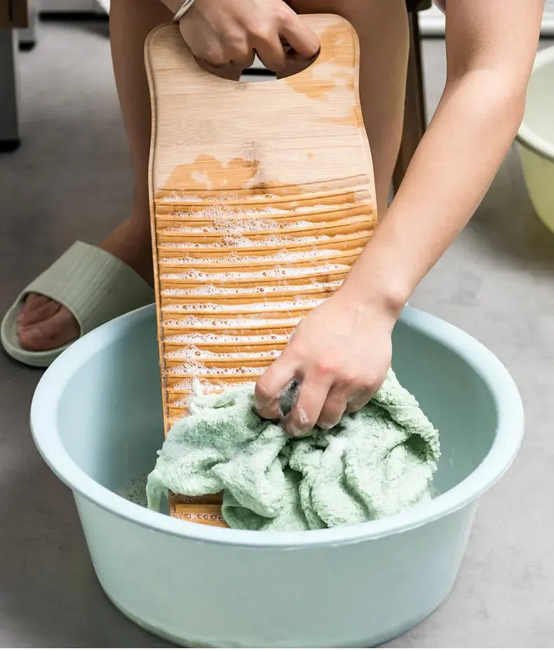 Bamboo Washboard Corrugated Laundry Board Cleaning Hand-washed Clothes Hand Wash Tool BFC21