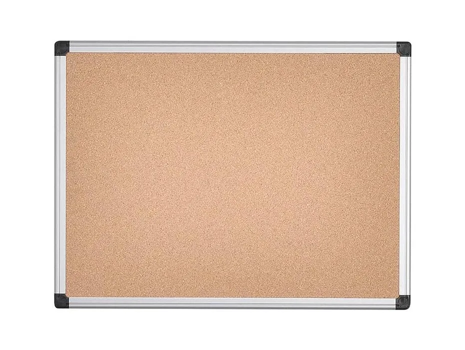 Bi-Office Cork Notice Board with Aluminium Frame, 60x45cm