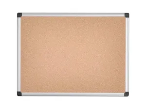 Bi-Office Cork Notice Board with Aluminium Frame, 60x45cm