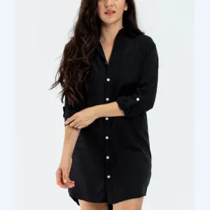 Black Short Shirt Dress