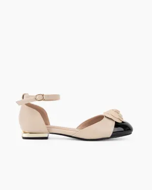 Camellia Color Blocked Low Heeled Sandals