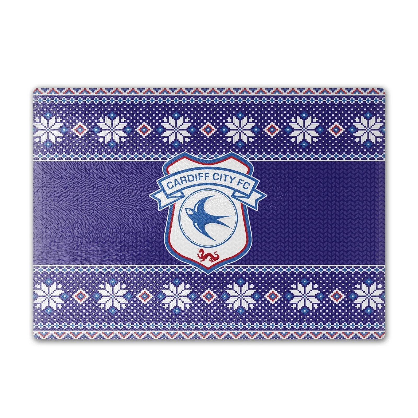 Cardiff City Knitted Xmas Chopping Board