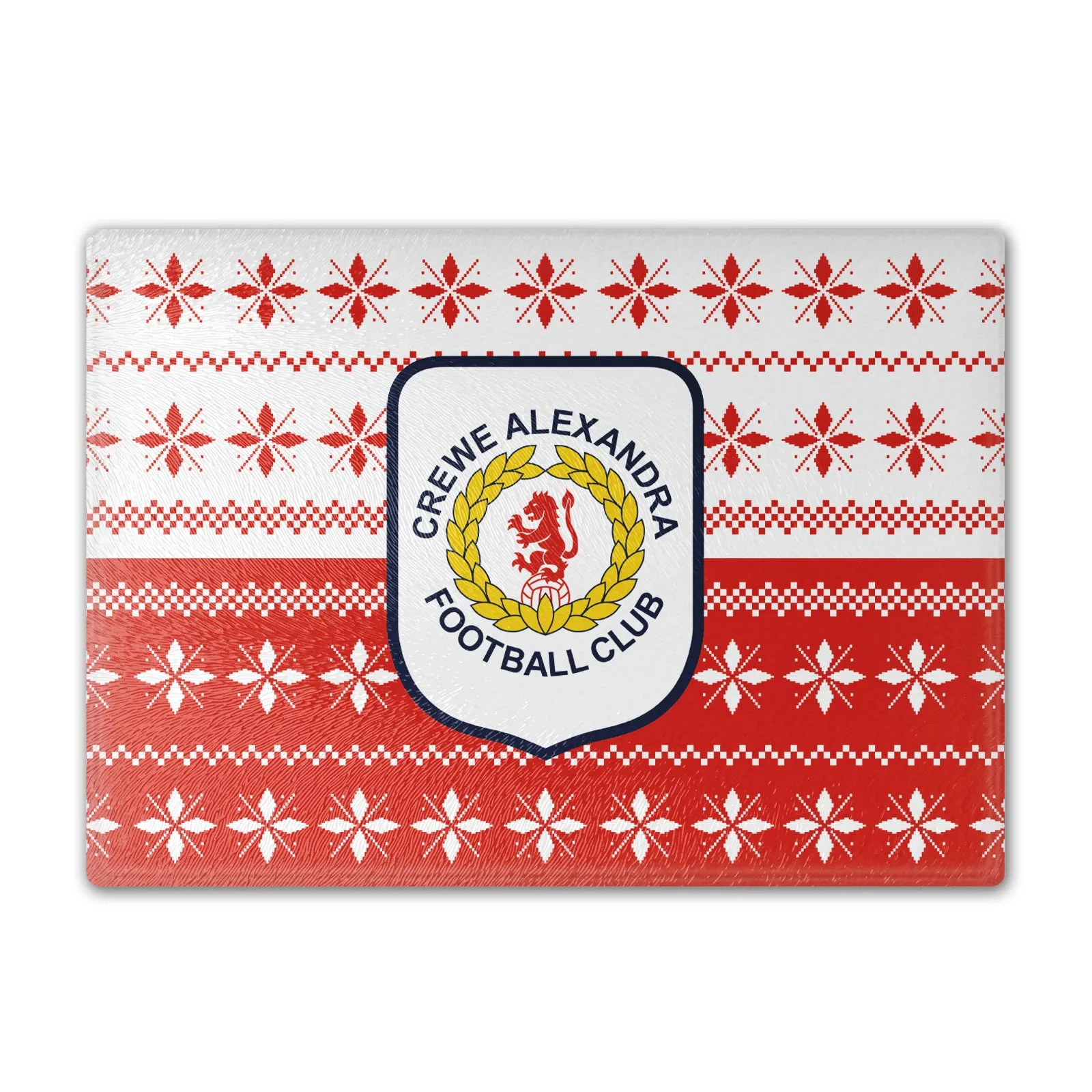 Crewe Alexandra Knitted Halves Christmas Chopping Board