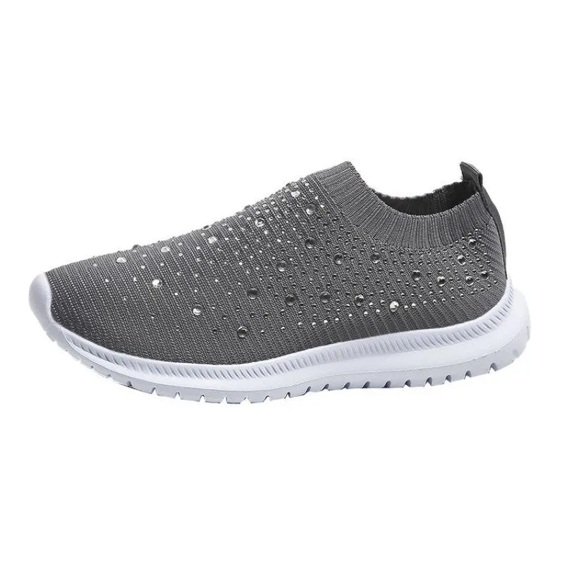 Crystal Slip On Walking Shoes