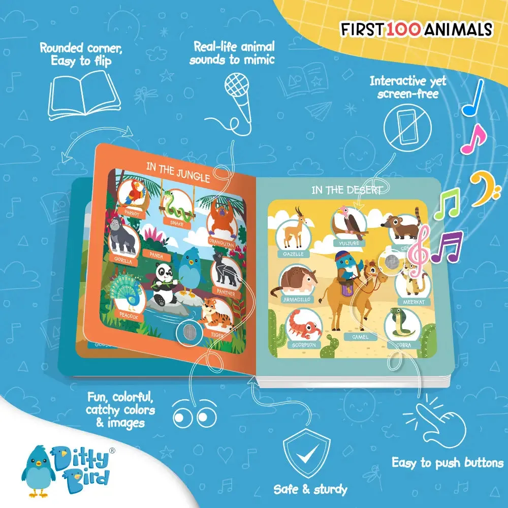 Ditty Bird® Baby Sound Vocabulary Book: First 100 Animals