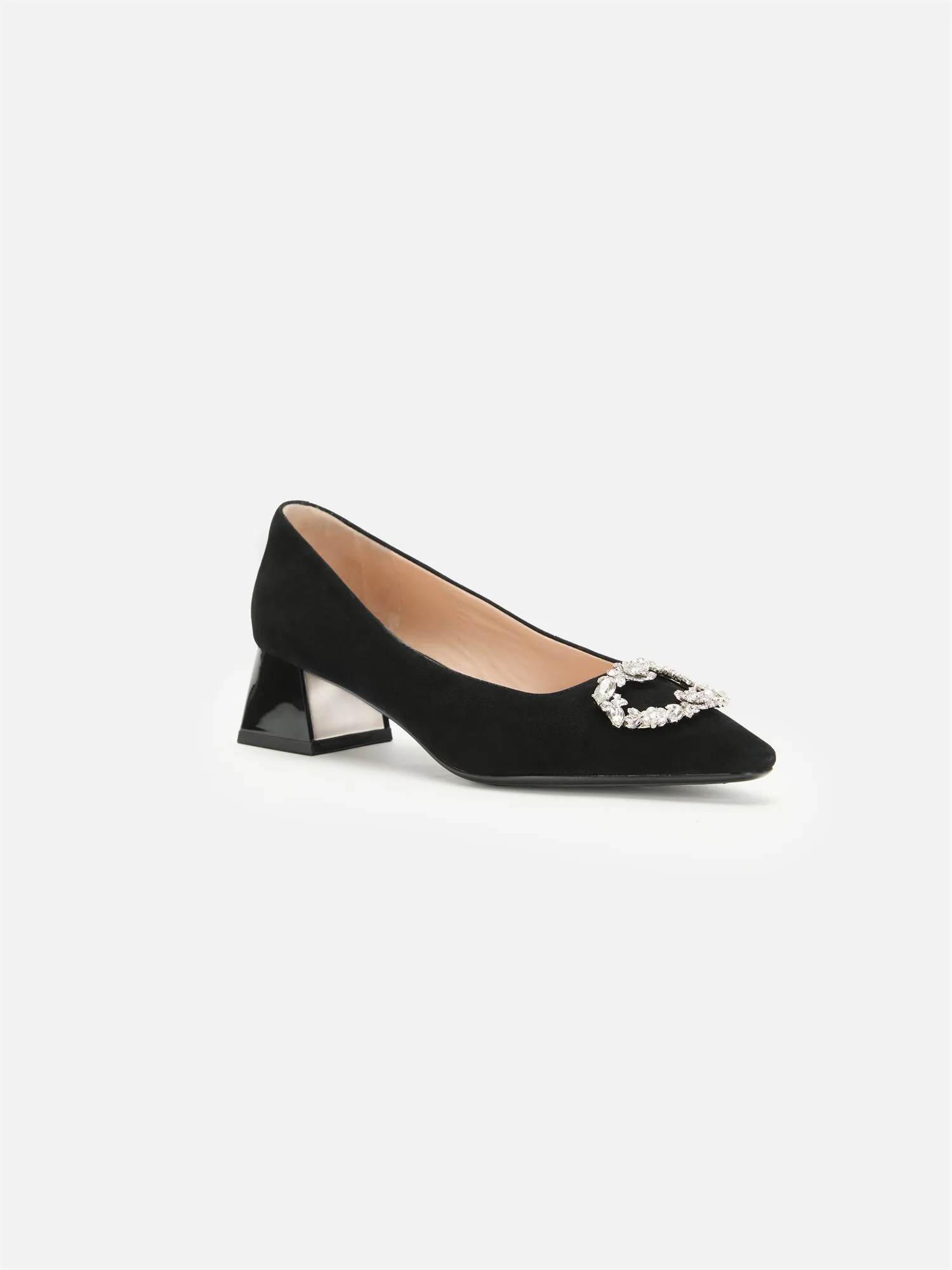 EP YAYING Decorative Buckle Chunky Heel Commuter Flats