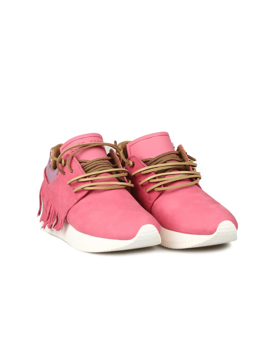 Esseutesse Leather Fringe Sneaker - Bubblegum Pink