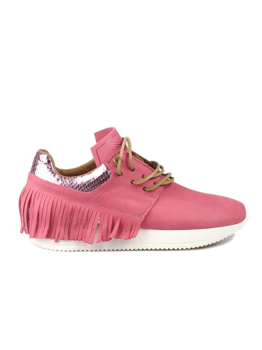 Esseutesse Leather Fringe Sneaker - Bubblegum Pink