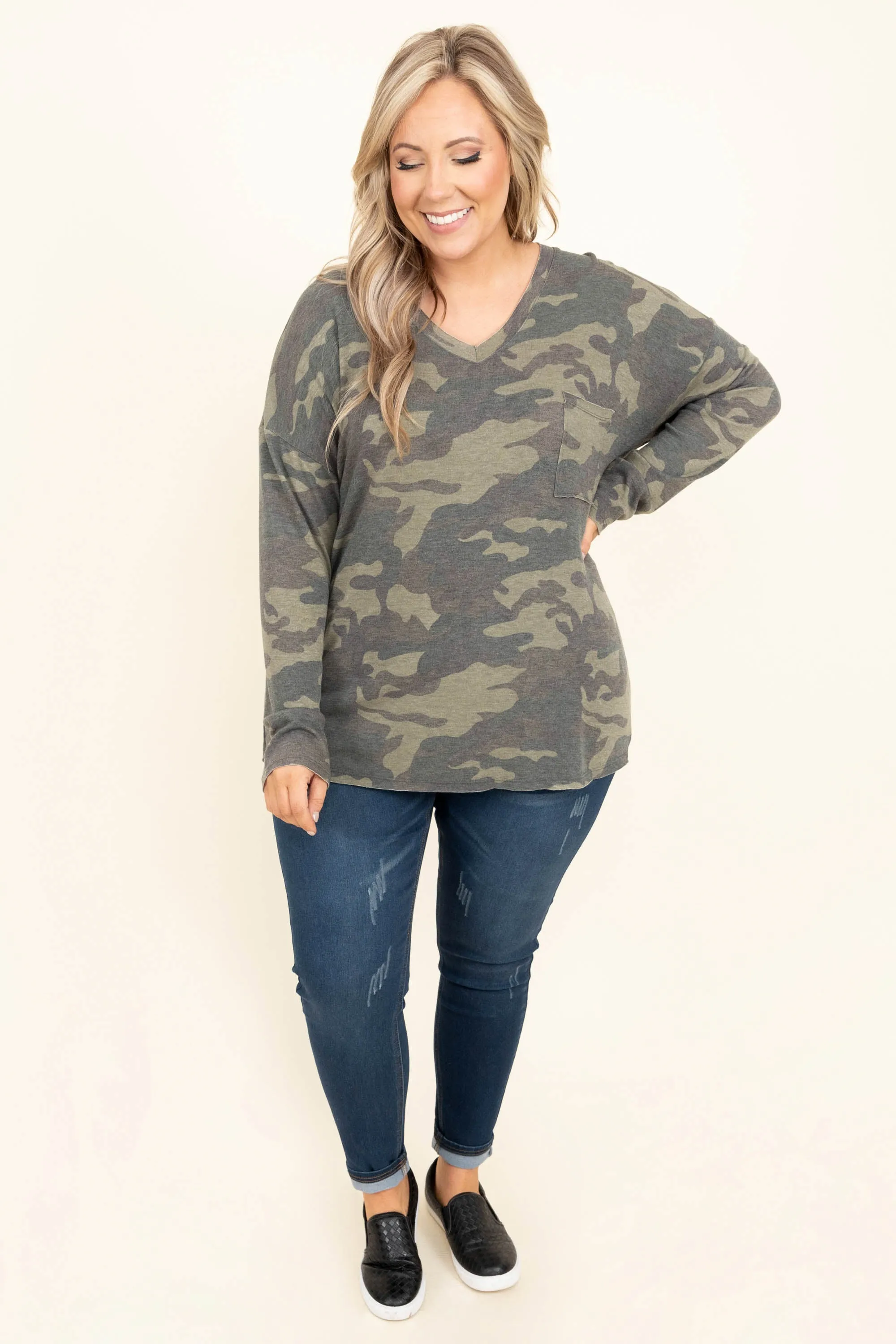 Felt Like A Dream Top, Army Olive