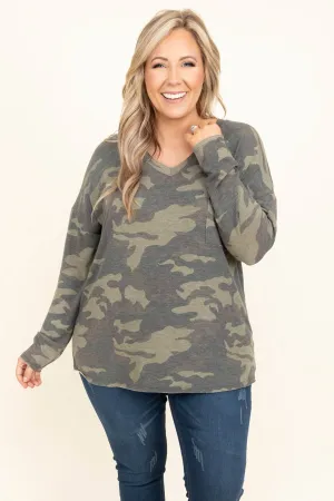 Felt Like A Dream Top, Army Olive