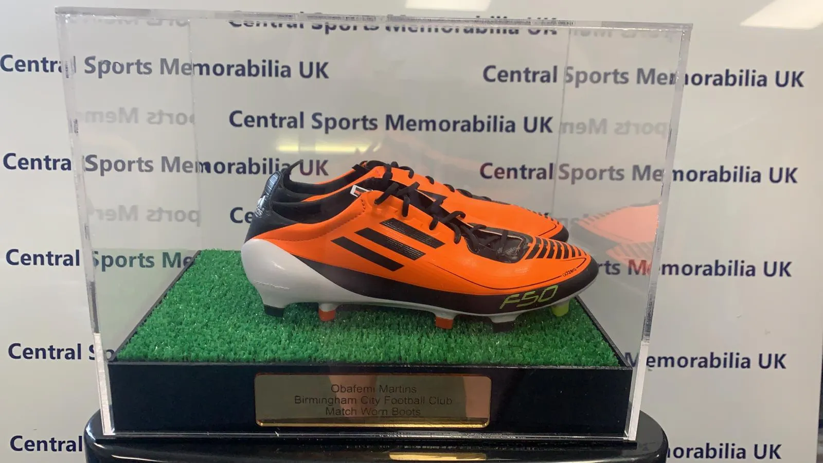 Football Boots Display Case Personalised with or without Artificial Grass