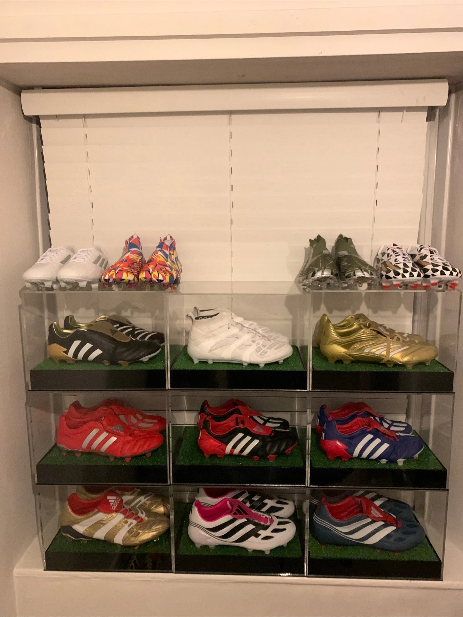 Football Boots Display Case Personalised with or without Artificial Grass