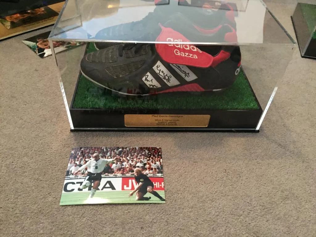 Football Boots Display Case Personalised with or without Artificial Grass