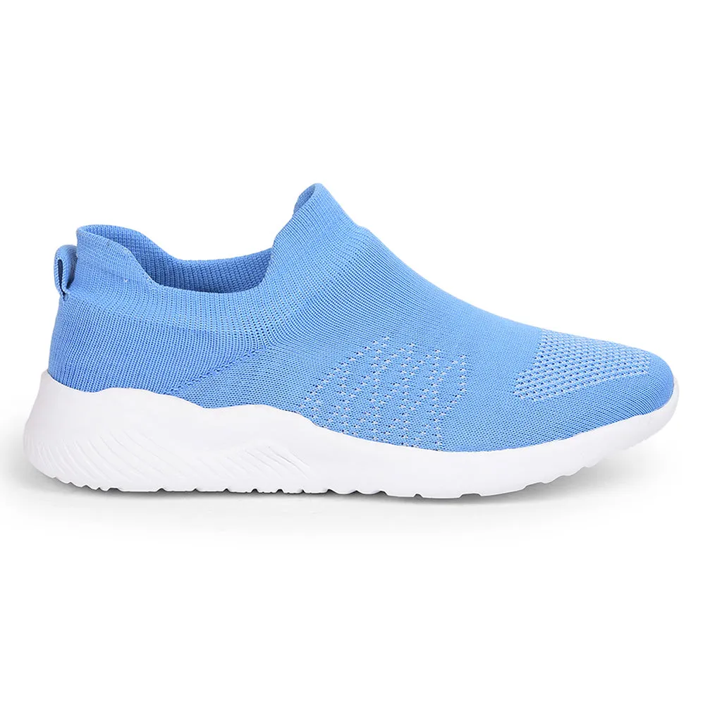 Force 10 Sports Non Lacing Shoe For Ladies ( S.Blue ) Rose-1E By Liberty