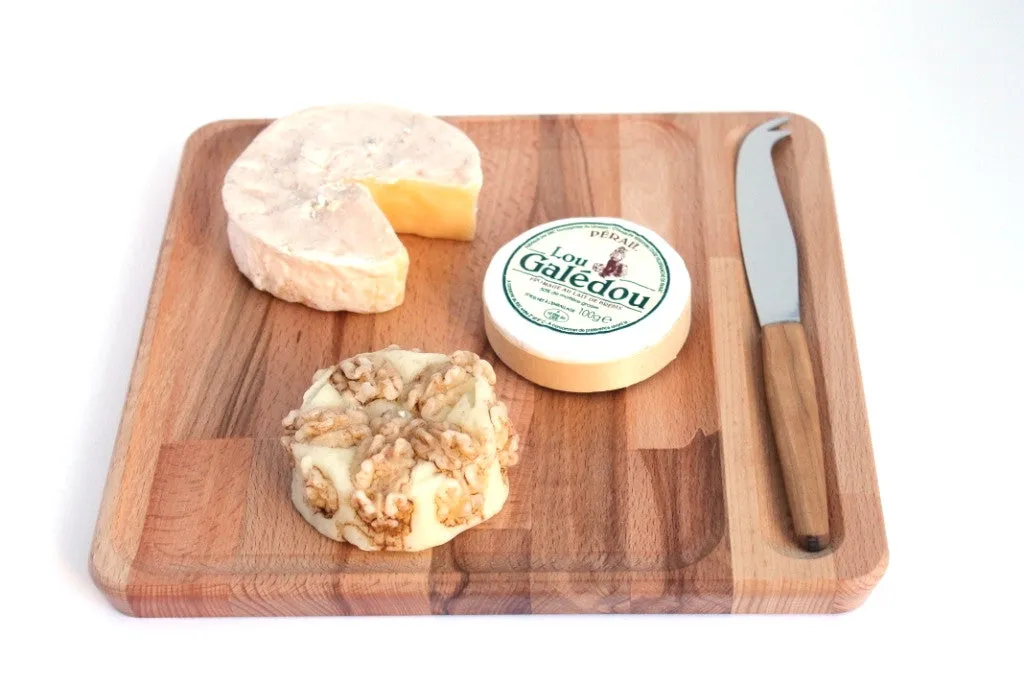 French Beech Cheese Board and Olive Tree Cheese Knife