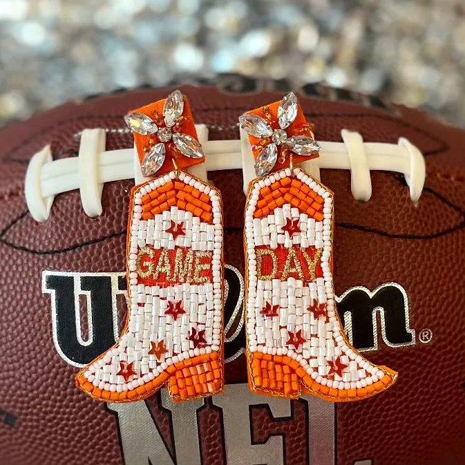 Game Day Cowboy Boot Dangle Earrings