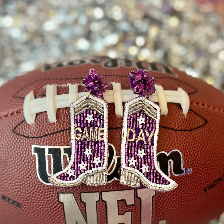 Game Day Cowboy Boot Dangle Earrings